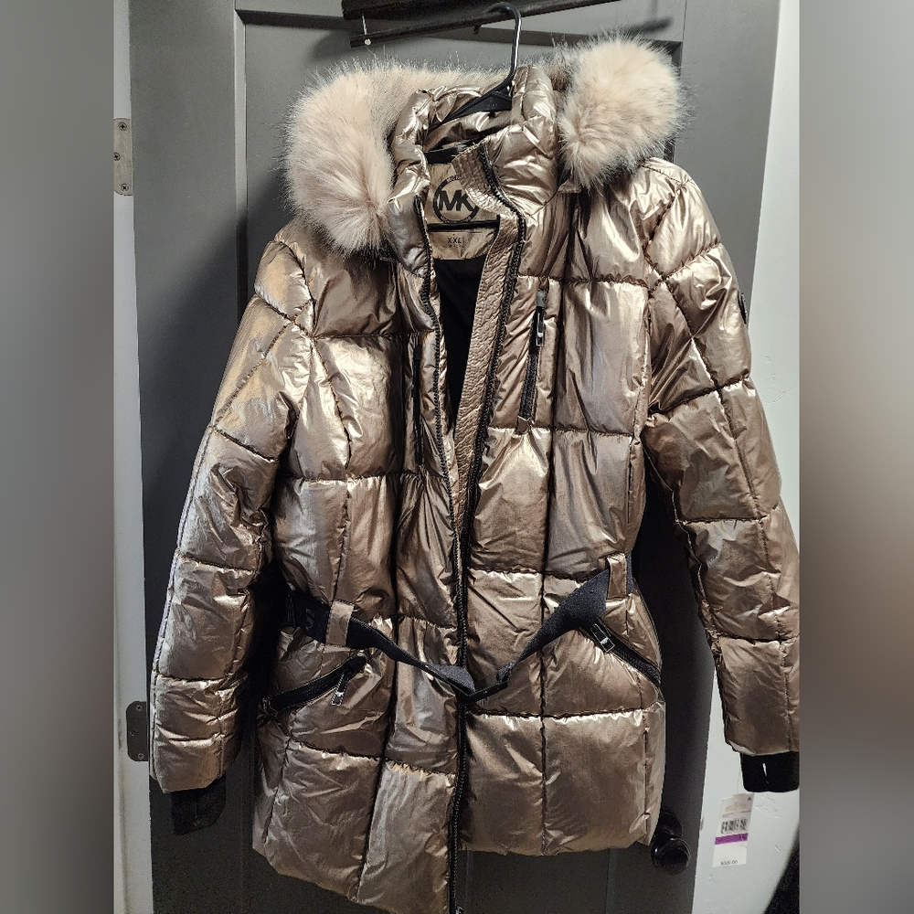 Michael Kors Women's Metallic Puffer Coat